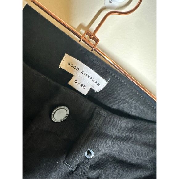 Good American Black Good Classic Slim Bootcut Stretch Jeans Size 0 or 25 - Picture 5 of 7